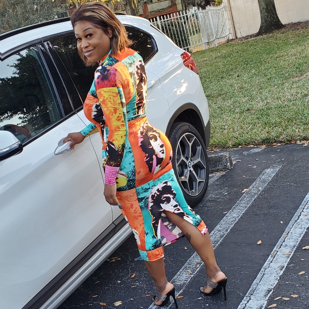 Michaelangelo Dress Fushia